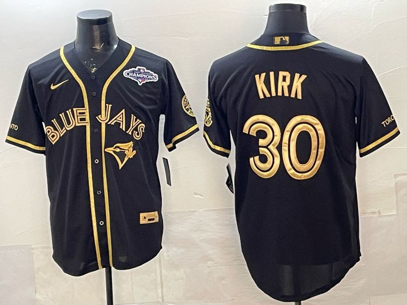Men Toronto Blue Jays #30 Kirk Black Gold 5th Throwback 2026 Nike MLB Jersey style 01